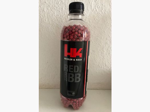 Heckler & Koch, Rote Battle BBs, botella, 0, 25 g, botella abierta casi llena (2700 piezas de contenido), Softair