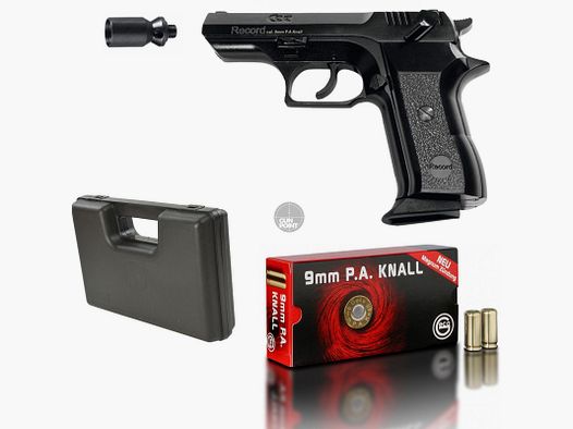 SET !!! Schreckschuss - Gas Signal Pistole - RECORD Modell COP BR. - 9 mm P.A.K inkl. Koffer & 50 Schuss Munition