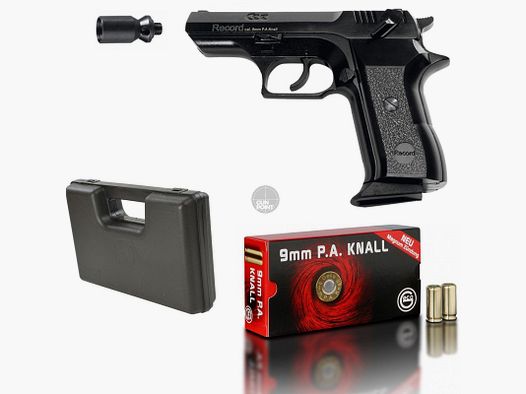 SET !!! Schreckschuss - Gas Signal Pistole - RECORD Modell COP BR. - 9 mm P.A.K inkl. Koffer & 50 Schuss Munition