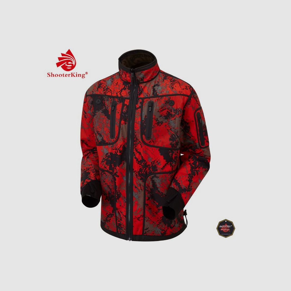 Shooterking Herren Wendejacke Forest Mist rot