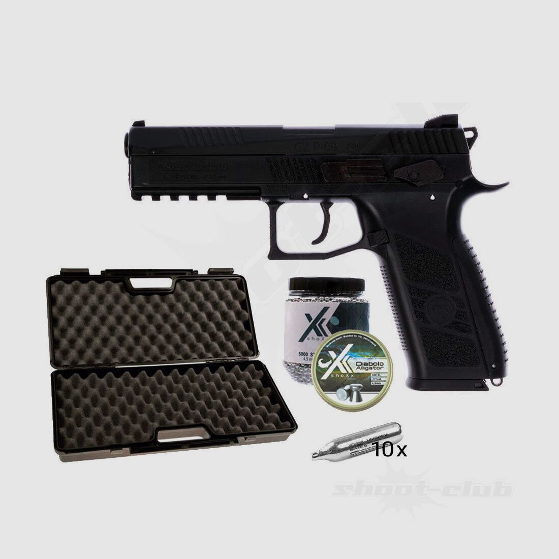 Czeska Zbrojowka	 CZ P-09 Duty CO2 Pistole  4,5 mm Stahl BB & Diabolo