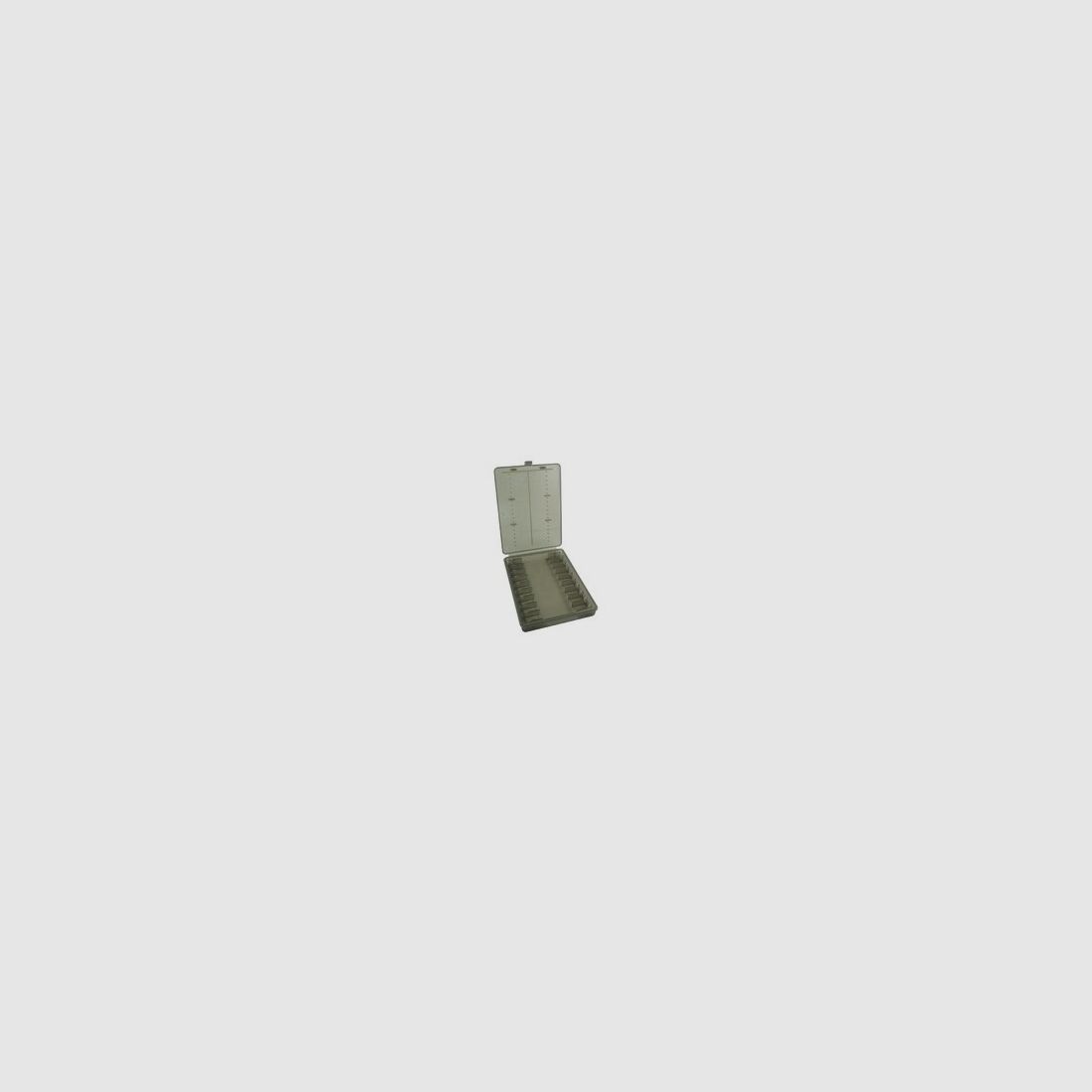 MTM cartridge case W18-44-41 smoke clear with flap lid for 18 cartridges .44 Rem./Spec.