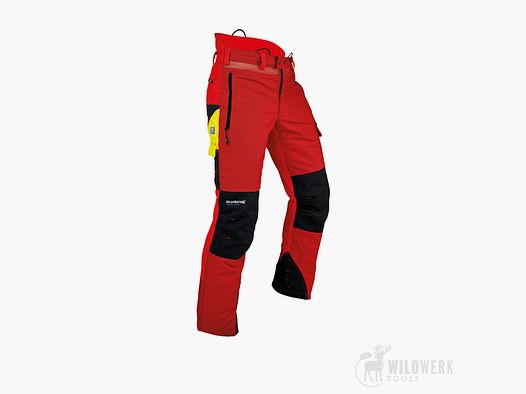 Pantalones de protección contra cortes Pfanner Ventilation, Color Rojo