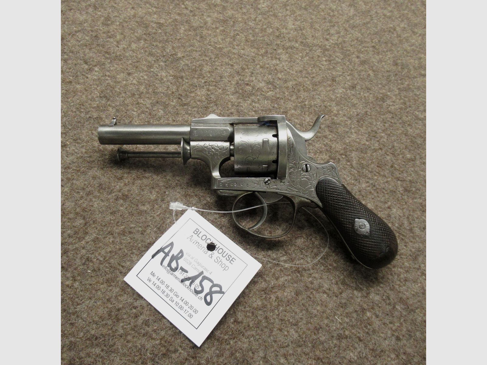 AB-158 MEYERS Revolver mit Stiftzündung, handgefertigtes Modell, Kal. 7mm Stiftzündung, Bild 2 von 6