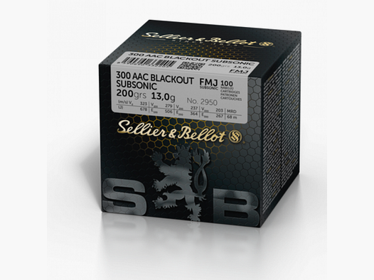 300 AAC Blackout subsonique S&B FMJ 200gr VE100