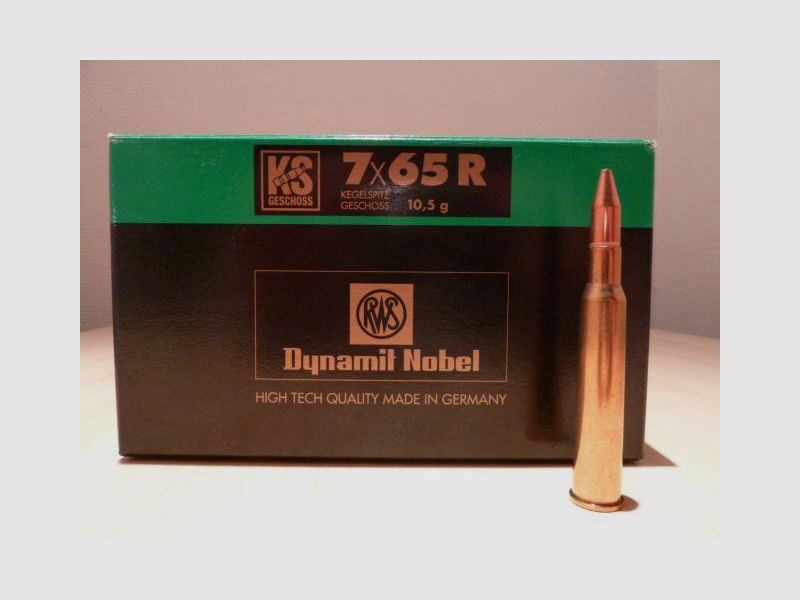 Büchsenpatronen RWS KS-Geschoss 7x65R 10,5g,162gr. !!!