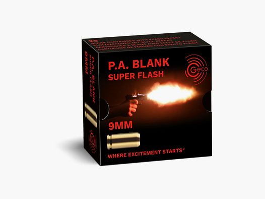 GECO 9 mm PISTOLET NA PUSTE SUPER FLASH NA 25/1000