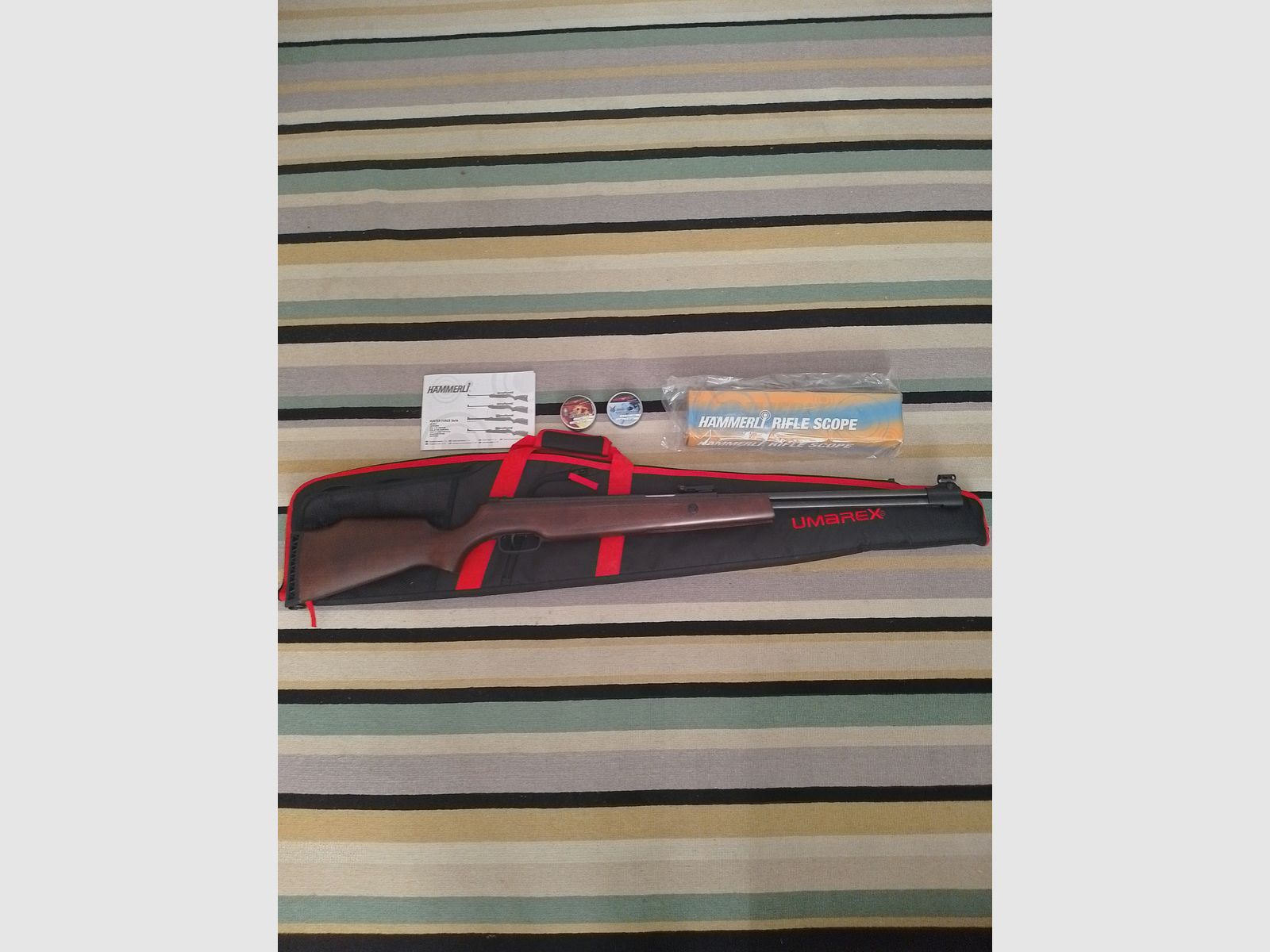 Luftgewehr HÄMMERLI HUNTER FORCE 900 COMBO 4,5 MM DIABOLO MIT 6X40 ZIELFERNROHR & Futteral & 2 Dosen Diabolos 
