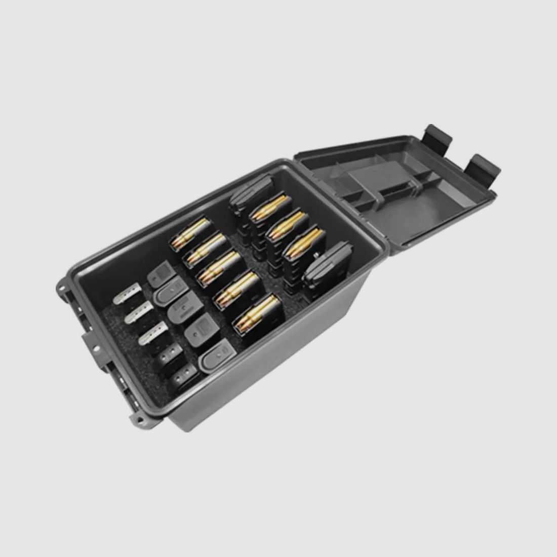 Caja de cargadores MTM TMCLE negra para 10 cargadores AR y 10 cargadores de pistola