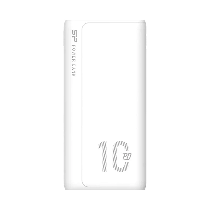 Power bank Silicon Power QP15 10000mAh QC3.0+PD 2xUSB A, 1x mUSB + 1x USB C, white, image 1 of 8