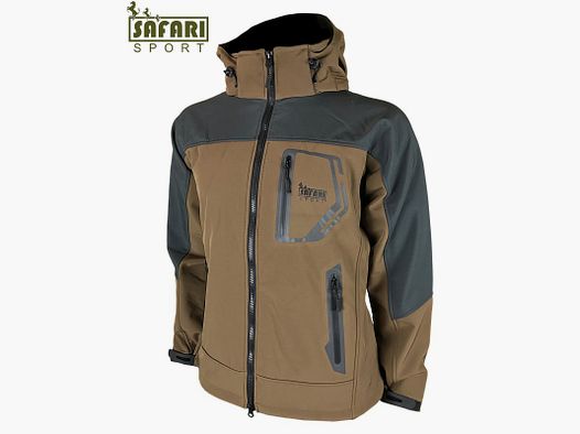 Braune Softshell-Safari-Jacke