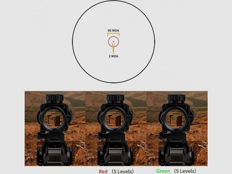 3X30mm Rotpunktvisier mit 20mm Schiene für Jagd, Outdoor, Ziel