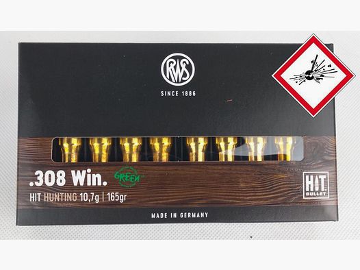 RWS HIT cartucho de caza cal. 308 Win 165grs