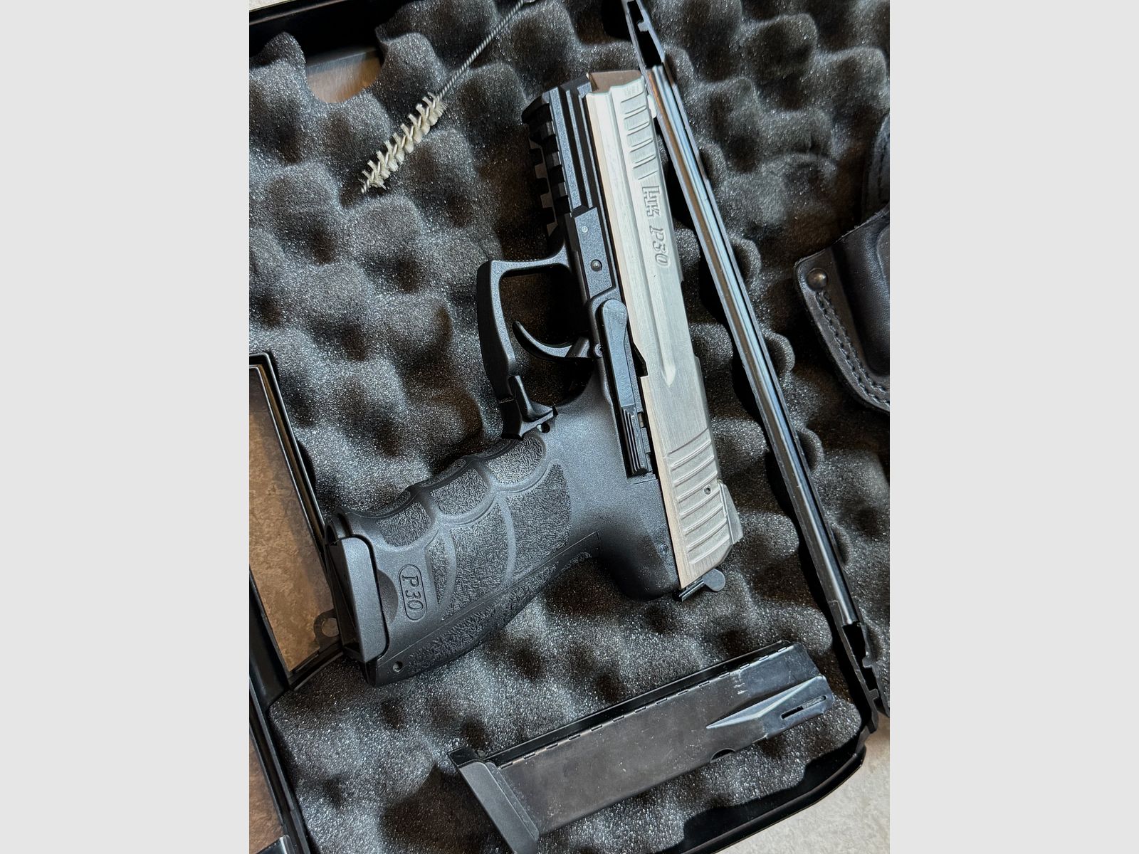 Zeldzame HK P30 schreckschusspistool 9 mm P.A.K. in zilver – latere geoptimaliseerde versie