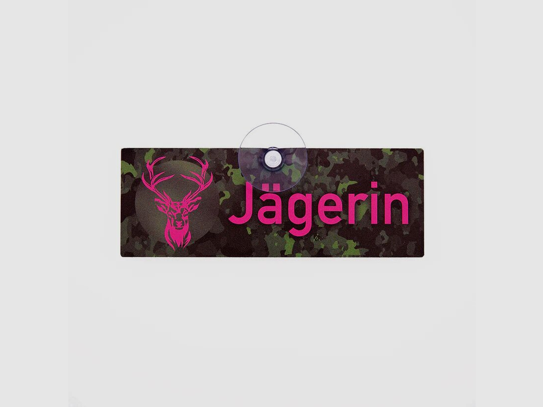 Wilde Hilde Autoschild mit Saugnapf - Jägerin