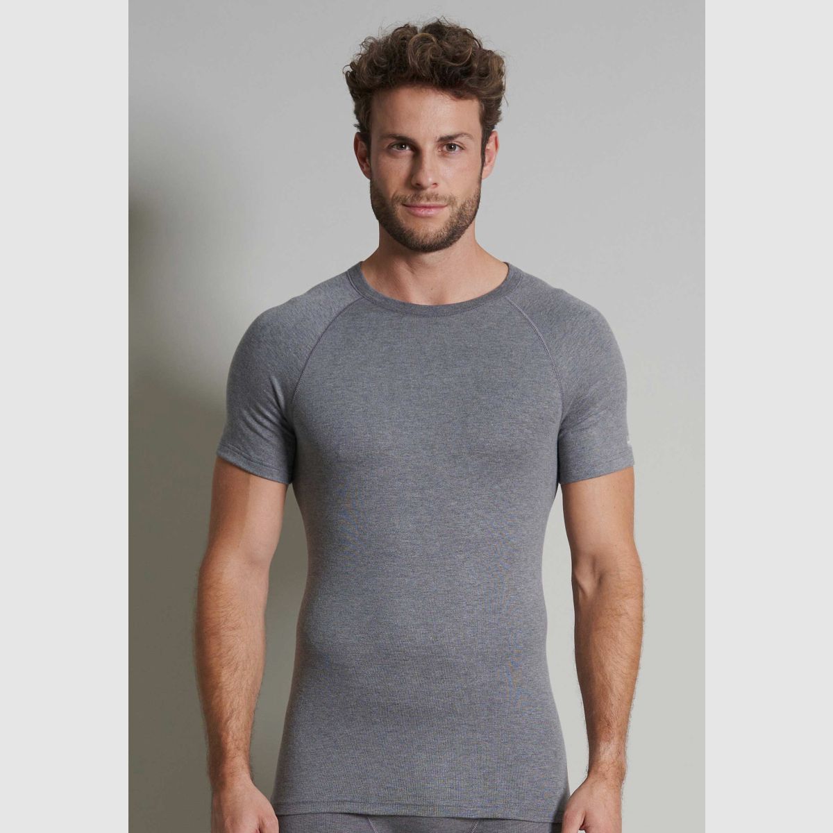 CECEBA Thermo Sport 1/2 Arm Shirt Grau Dunkel Melange