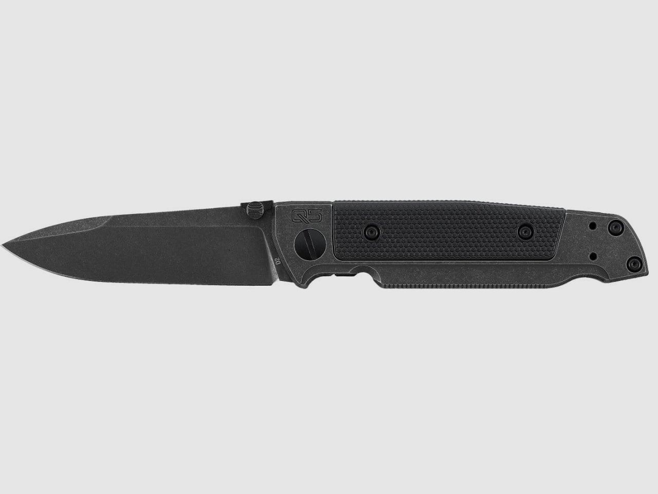 Walther Q5 Steel Frame Blackwash Plain Folding Knife
