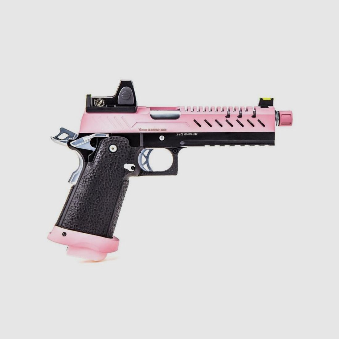 GBB Gas-Replikat Hi-Capa 5.1 SPLIT Vorsk - 1,0 Joule - Design Pink Schwarz Chrom - Leistung und Realismus, Bild 3 von 5