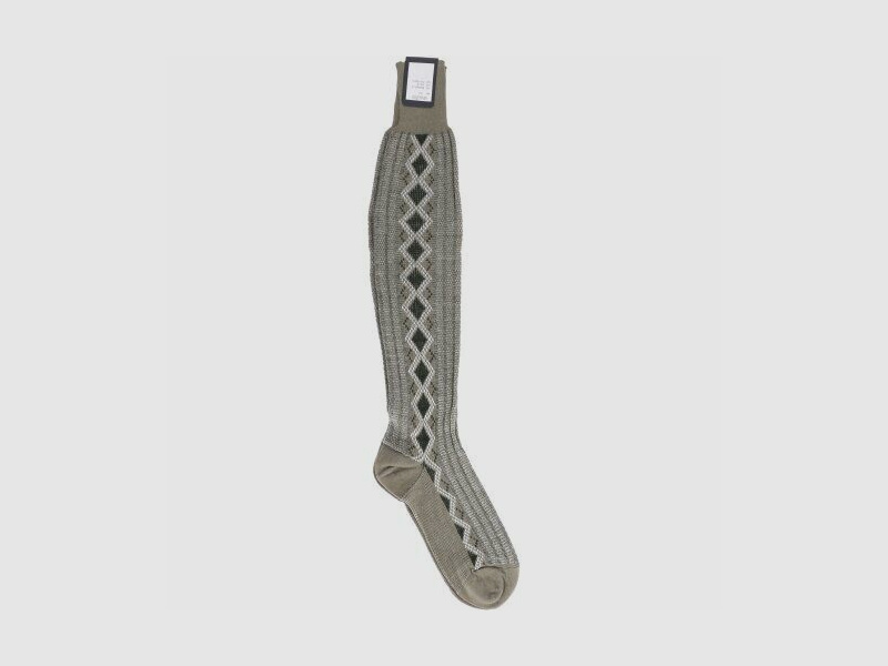 Karcher + Lessle Kniestrümpfe Strick grau-grün meliert UK 12,5 / 45