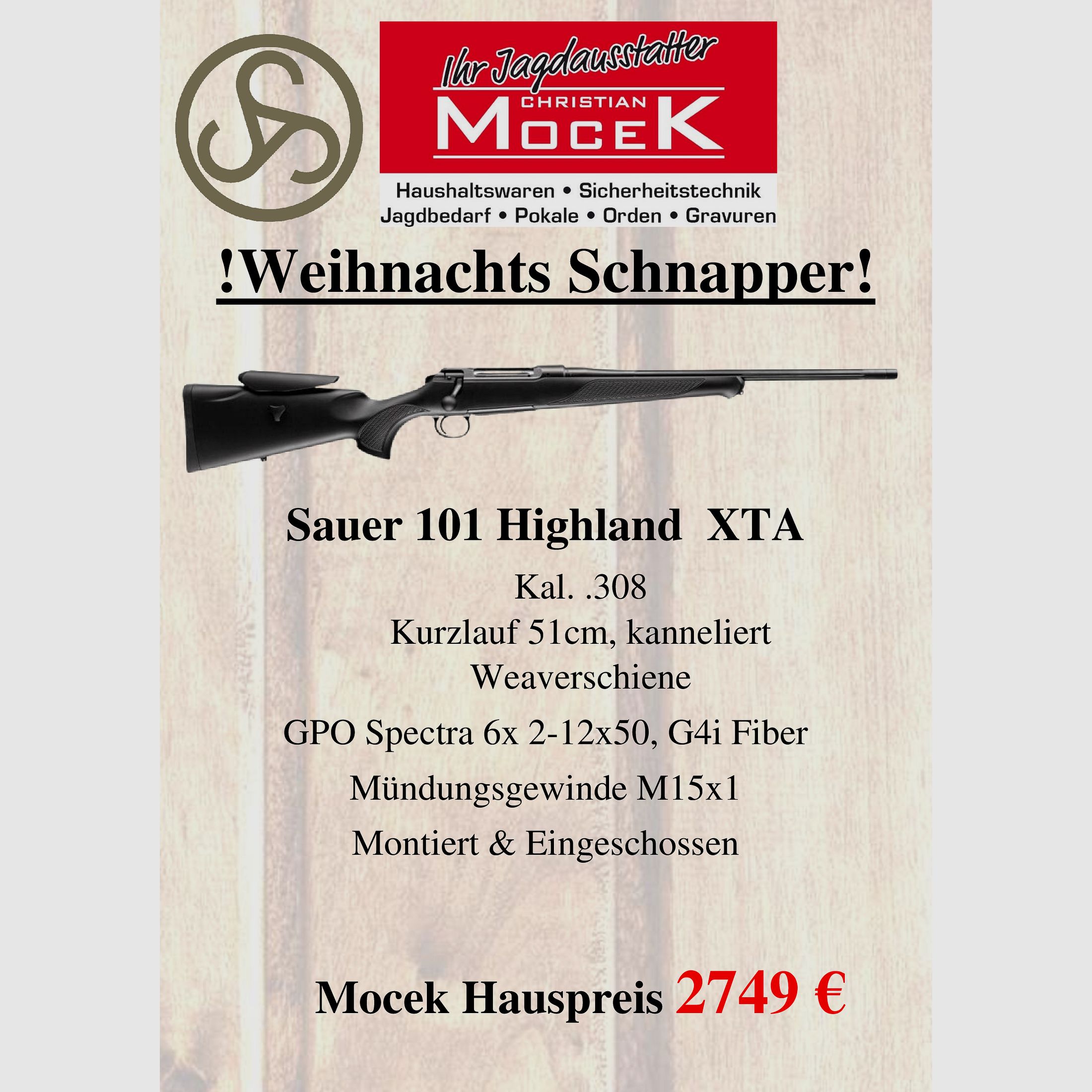 Sauer 101 Highland XTA, with GPO Spectra 6x 2-12x50
