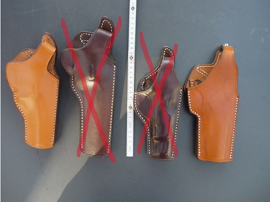 HKDesign Holster Art. Nr. 003 met Teflon korrelrail en drukknopsluiting voor: S&W M 66 4", PPC 0455 - voor rechtshandigen
