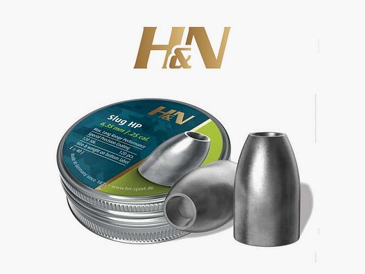 H&N Slug HP Pellets kal. 6,35 mm /.250″. Blik met 120 pellets van 2,20 g.
