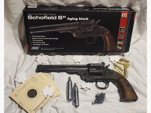 Asg Scofield 6 Zoll CO2 Luftpistole/Revolver Set 