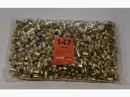Pack of 500 Alsa Pro 9mm 147 grains FMJ bullets