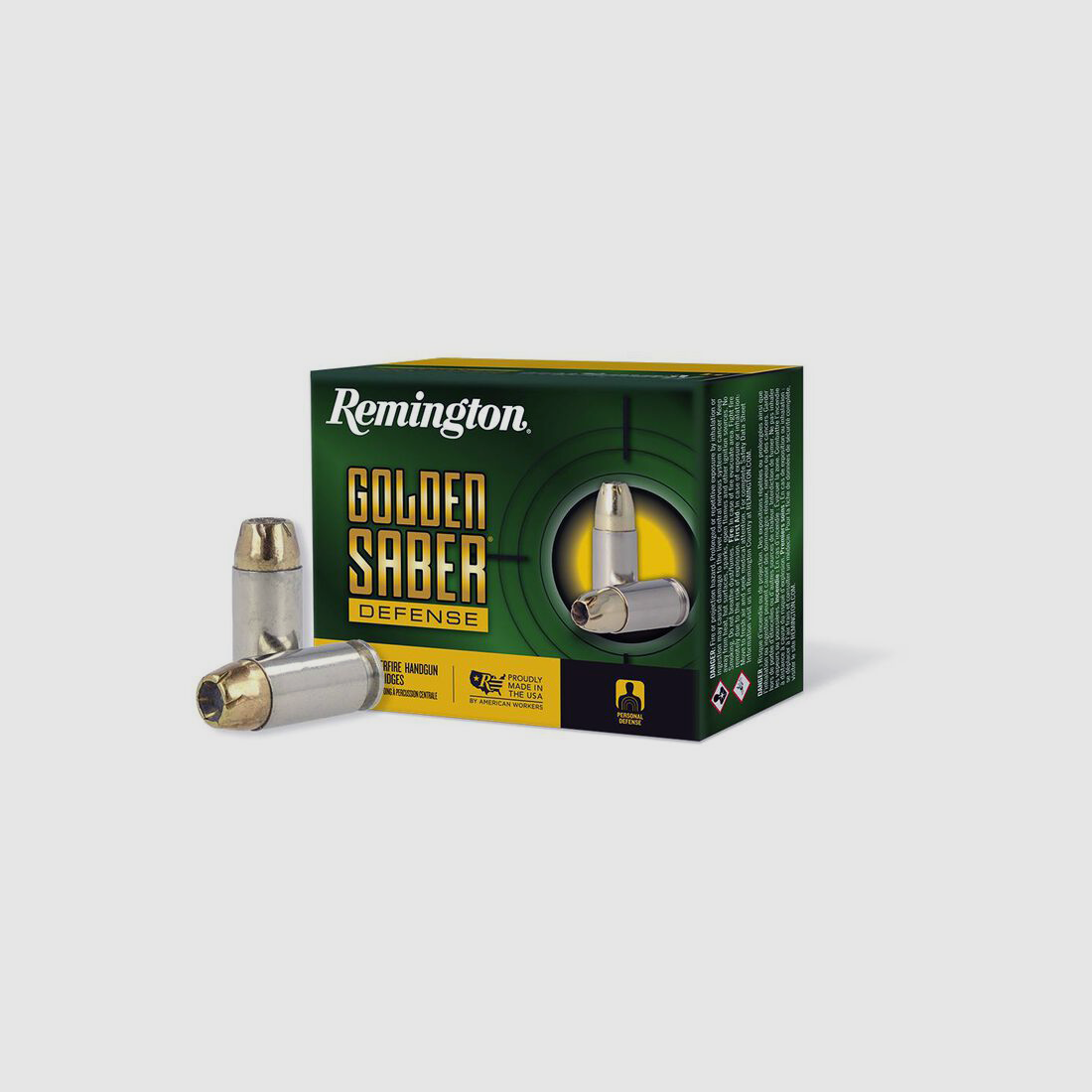 Remington Munitions de Pistolet .40 S&W 11,70g Enveloppe en Laiton Hollow Point Golden Saber Defense