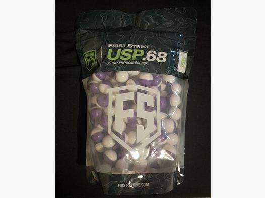 Neu  Cal. 68  First Strike USP Powderballs 150 Schuss Tüte (lila / klar) Paintball RAM Markierer Puder Kugeln Kaliber 68 rar selten 