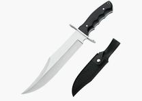 Couteau Bowie avec grande lame de 25 cm poignée en bois de pakkaholz y compris étui en cuir