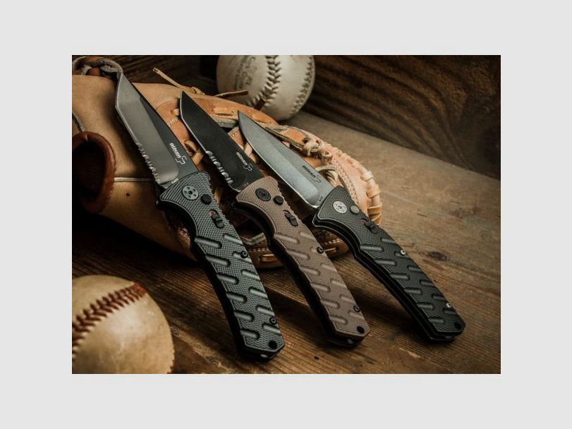 Böker Plus Strike Tanto Coyote automatic pocket knife, Bild 5 von 12