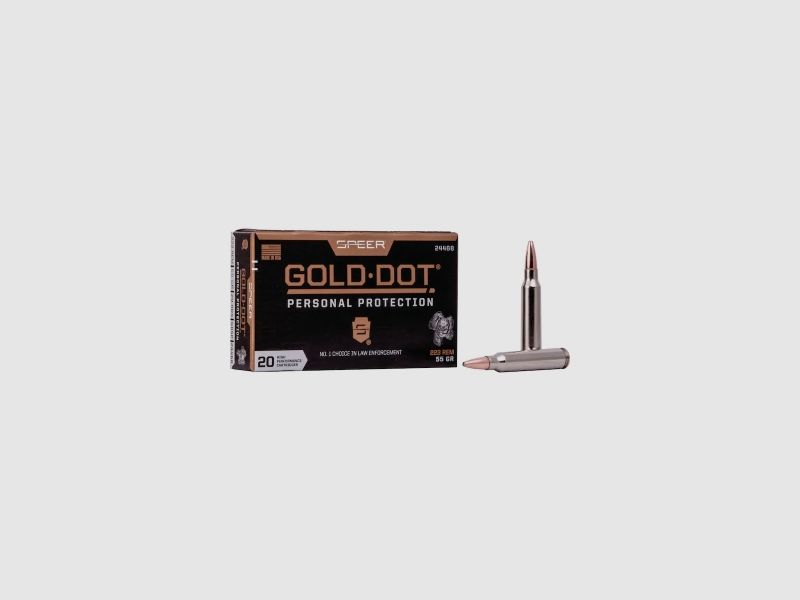 Speer Gold Dot Protection Personnelle .223 Rem. 55GR GDSP 20 cartouches