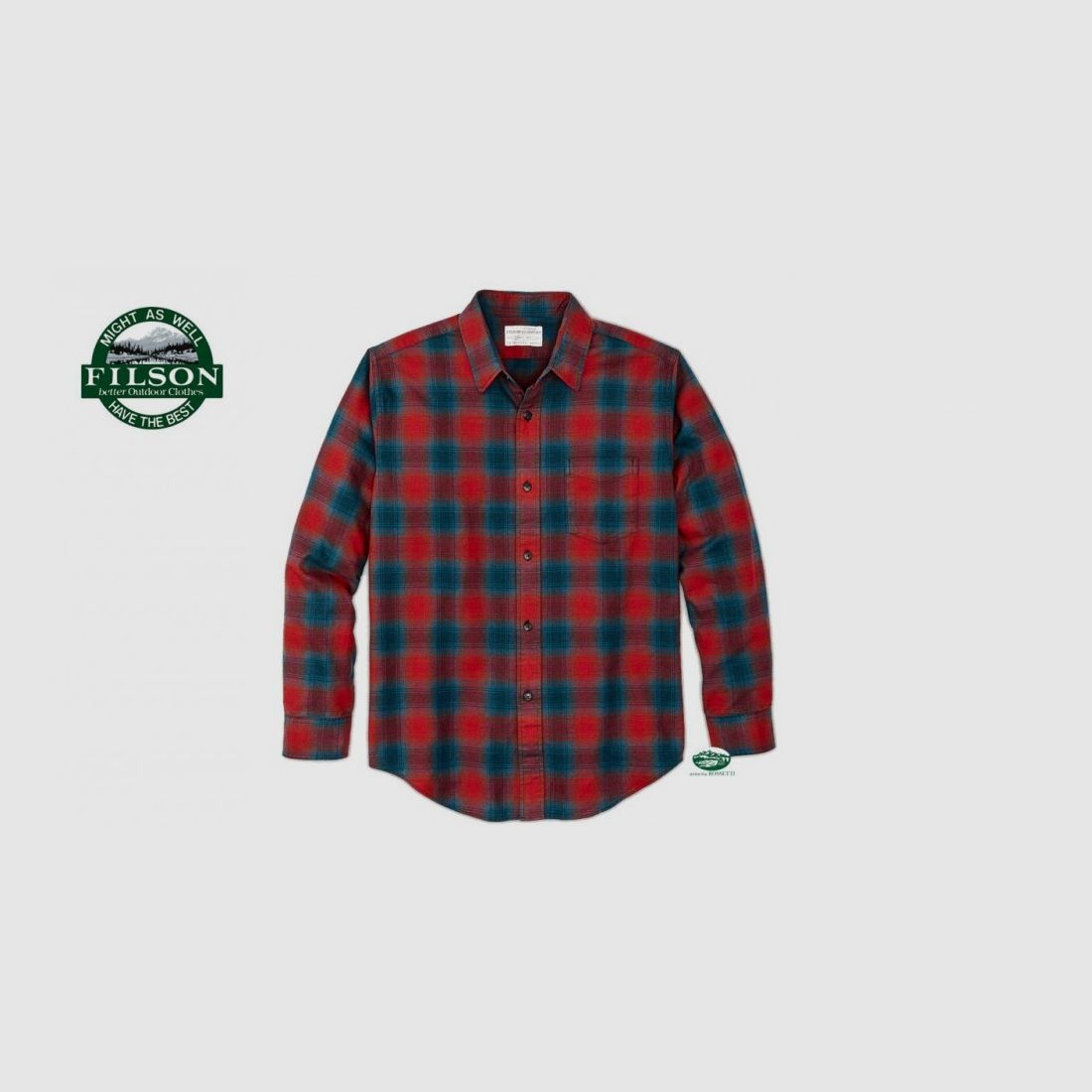 FILSON Chemise de travail en flanelle rouge/cobalt