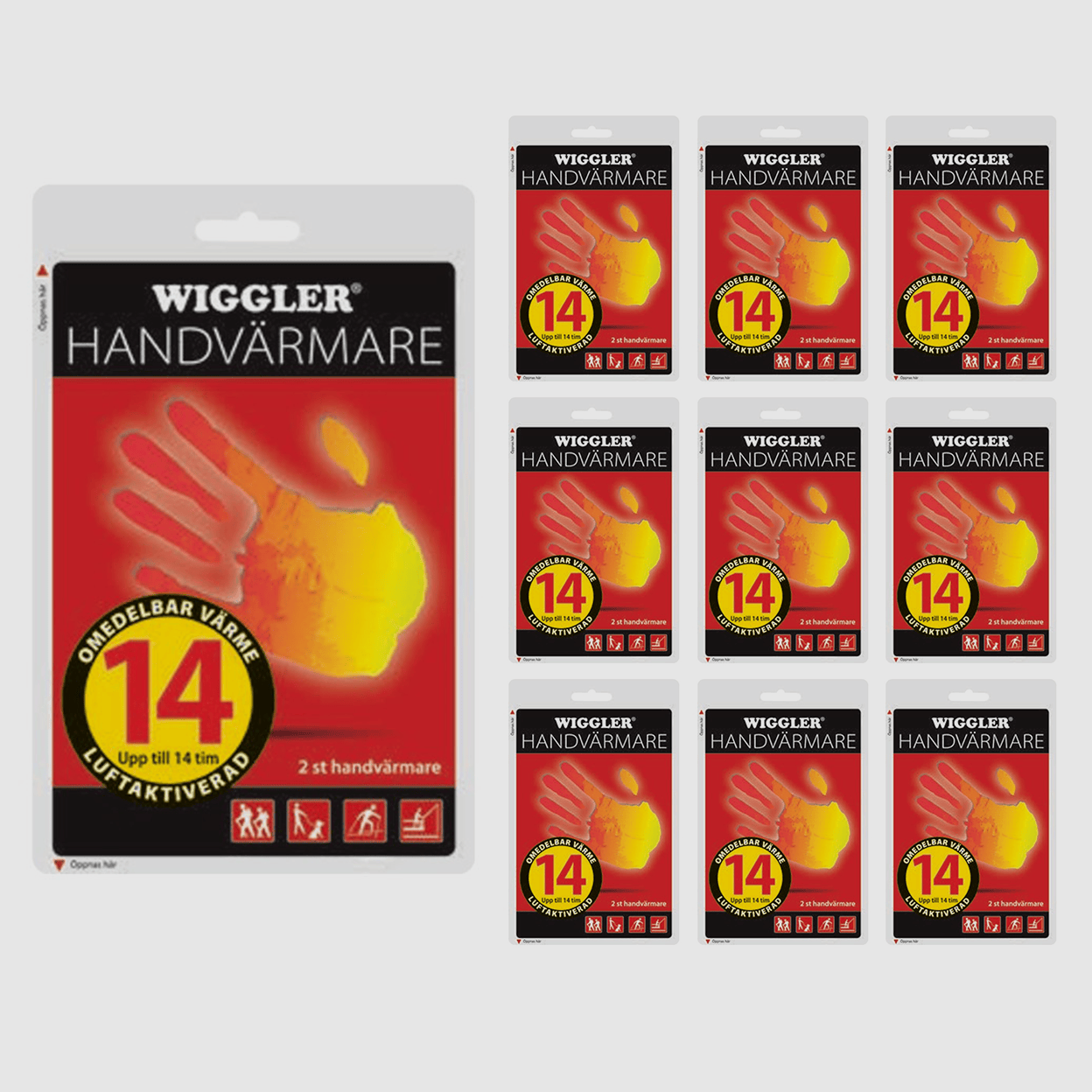 Wiggler hand warmers 10 pairs
