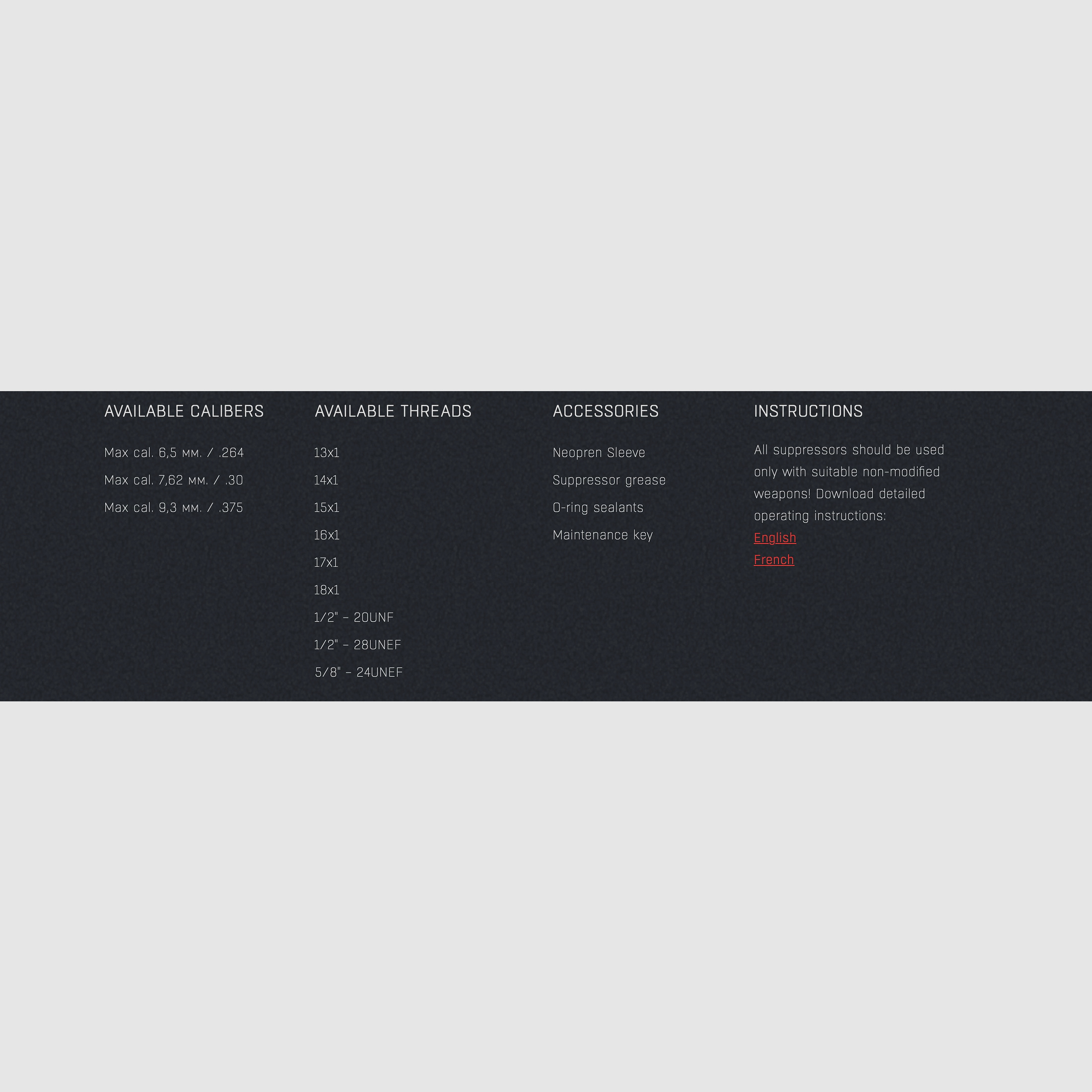 Silencieux HQS SPECIAL SLIM jusqu'à Cal. 7,62 mm y compris l'adaptateur de filetage Over Barrel