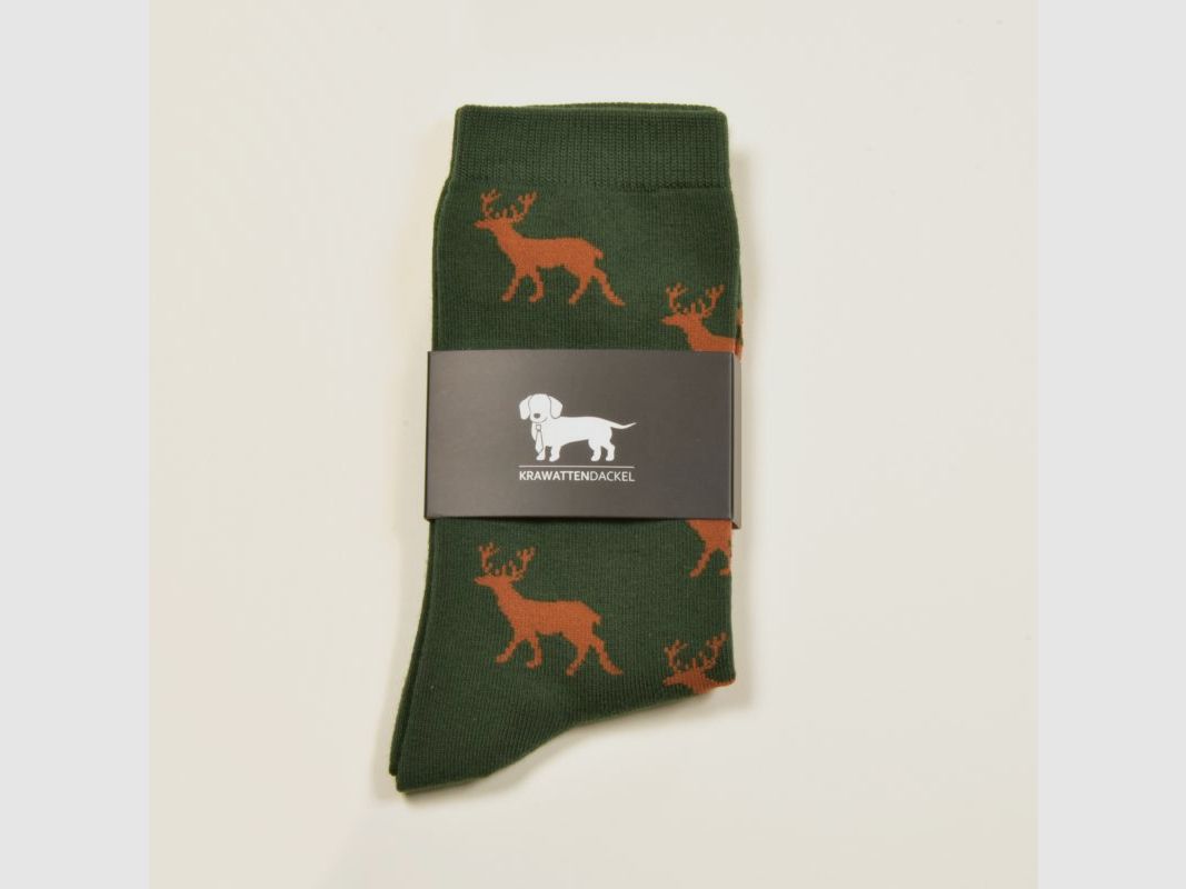423 K grüne Hirschsocken braun, Bild 1 von 2