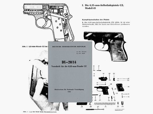 Nachdruck DDR Dienstvorschrift Pistole CZ45 von 1968