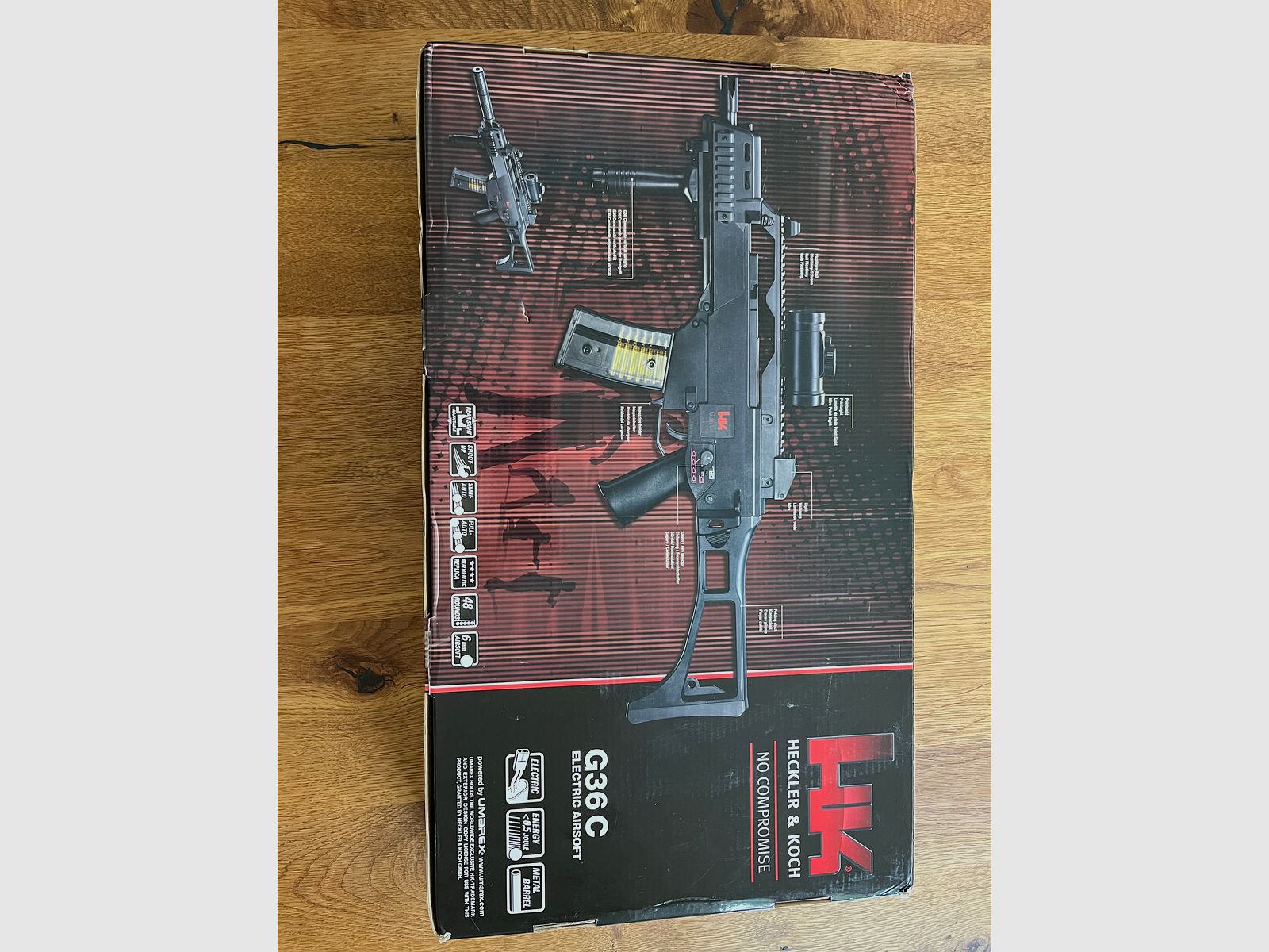 Umarex Airsoft Geweer G36C, elektrische Full-Auto Softairgeweer, aanvalsgeweer met 0,5 Joule, voor 6mm BB-ballen