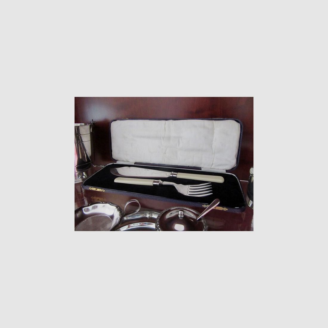 Silber England Sheffield Vorlegebesteck Antik 19 Jhd.