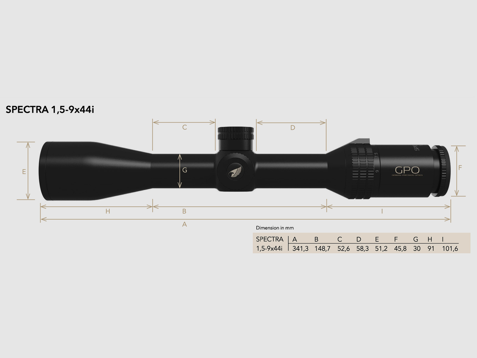 GPO RS630 Zielfernrohr SPECTRA 6x 1,5-9x44i Absehen G4iDrop 2 Bildebene 51024016