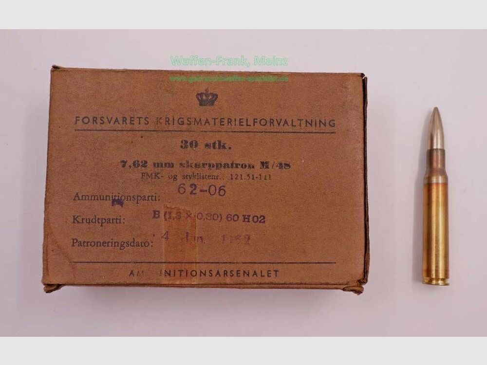 Dänisch unbekannt Büchsenpatrone .30-06/M48