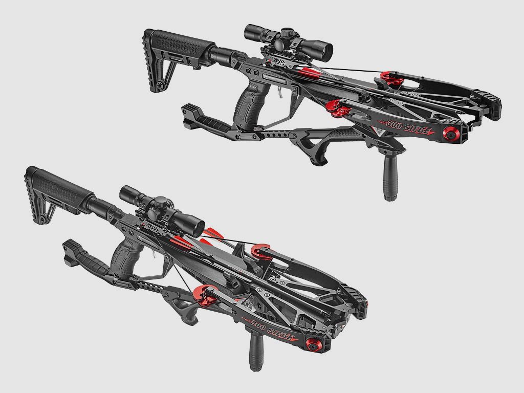 Compound Armbrust EK Archery Cobra System Siege 150 lbs schwarz inklusive Zielfernrohr Zweibein und ZubehĂ¶r (P18)