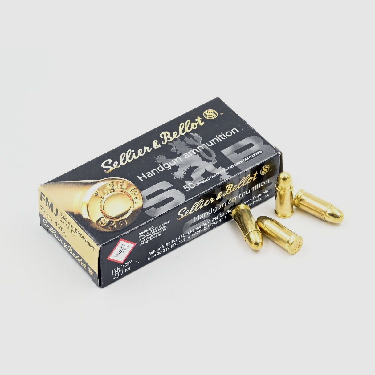S + B, 7.65 Browning, FMJ, 73 gr., 50 Stk., Bild 1 von 2
