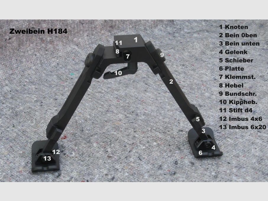 FORTMEIER Bipod H171 - 6 ore 17-21cm, pieghevole, 540g, immagine 2 di 6