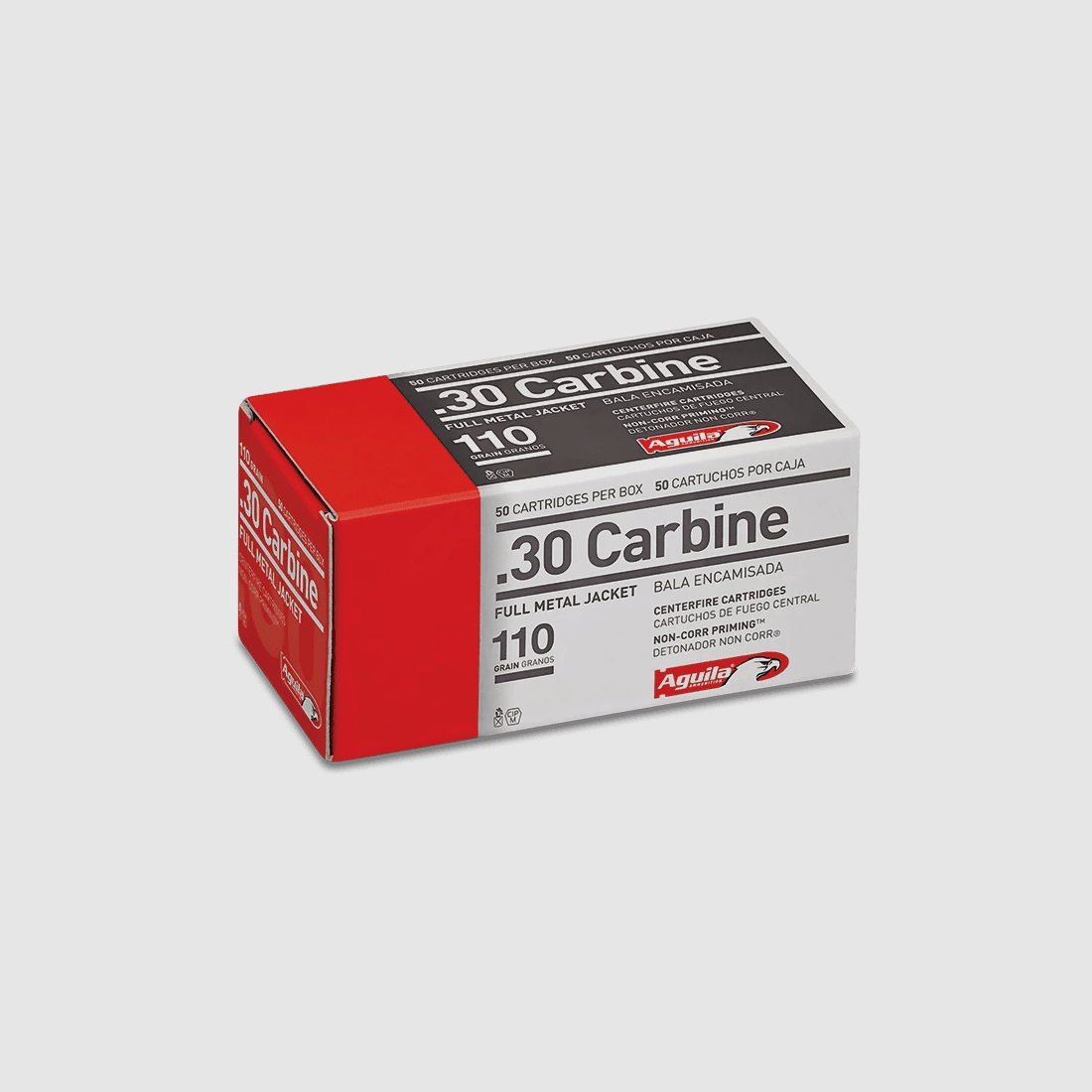 Aguila .30 Carbine Munitions à Enveloppe Pleine 110 gr 50 pcs.