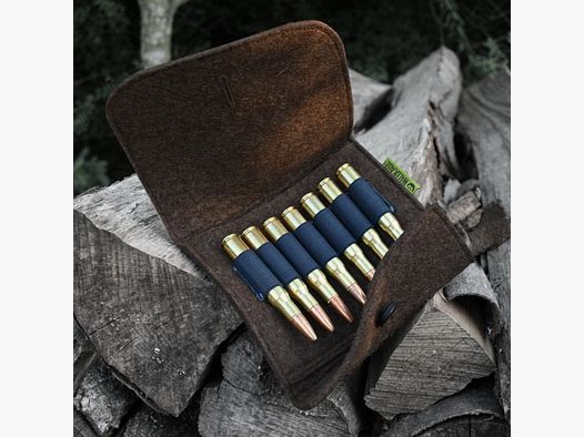 Búho de bosque caja de fieltro estuche para cartuchos