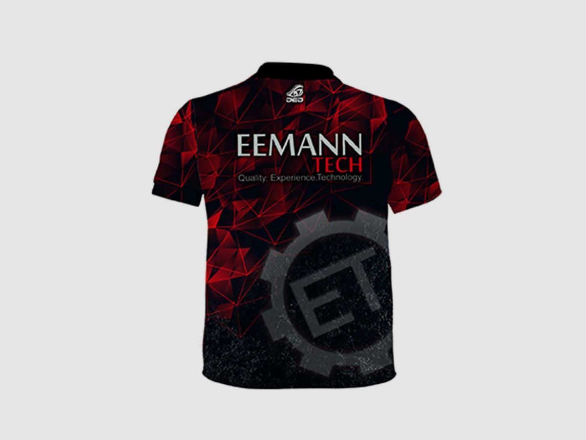 Eemann Tech Casual T-Shirt - ROT, Größe: 7XL, Benutzerdefinierter Name: Mit Benutzerdefiniertem Namen, Bekleidungsart: Regulär (Herren), Bild 2 von 3