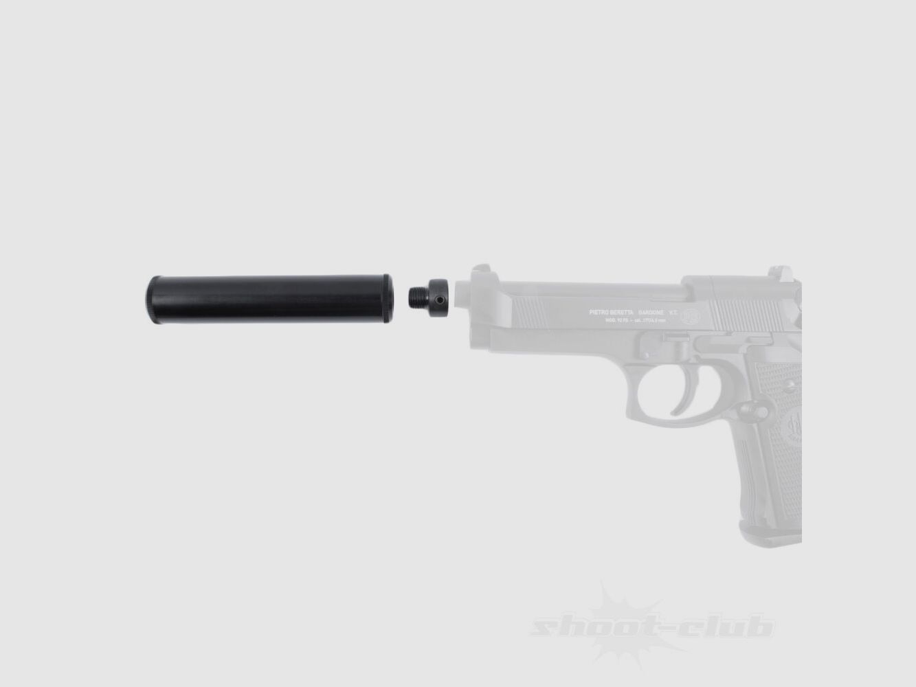 shoXx Schalldämpfer + Adapter für Beretta M92 u. Perfecta 32
