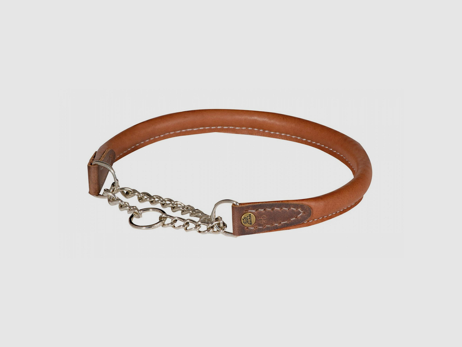 Yaklederhalsband, braun 50 cm